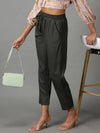 Women's Olive Solid Cigarette Trouser-AL-001-Olive