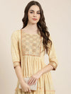 Women Yellow Floral Anarkali Kurta-SKC-3245-Yellow