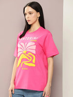 Dillinger Fuchsia Graphic Oversized T-Shirt-WMNCR432FSR-XS