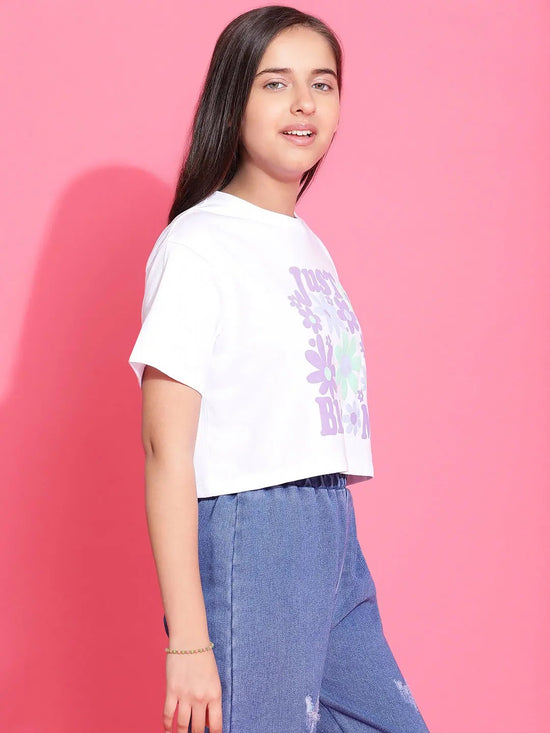 Lil Tomatoes Girls Cotton Crop Top-GGT-S24-1483_WHITE_28