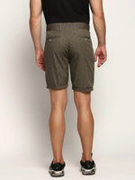 Men Green Printed Shorts-ORBIT-15-Olive