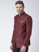 Hangup Men Standard Checkered Men Formalwear-F3_5B_Blazer