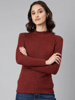 Women Brown Solid Pullover-TG-A-56-Brown