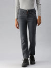 Women's Grey Solid Straight Fit Denim Jeans-IM-9796-Grey