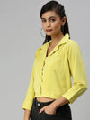 Women's Lime Green Solid Top-AE-10290-Limegreen