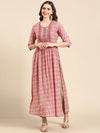 Women's Mauve Printed Anarkali Kurta-SKC-1036-Mauve