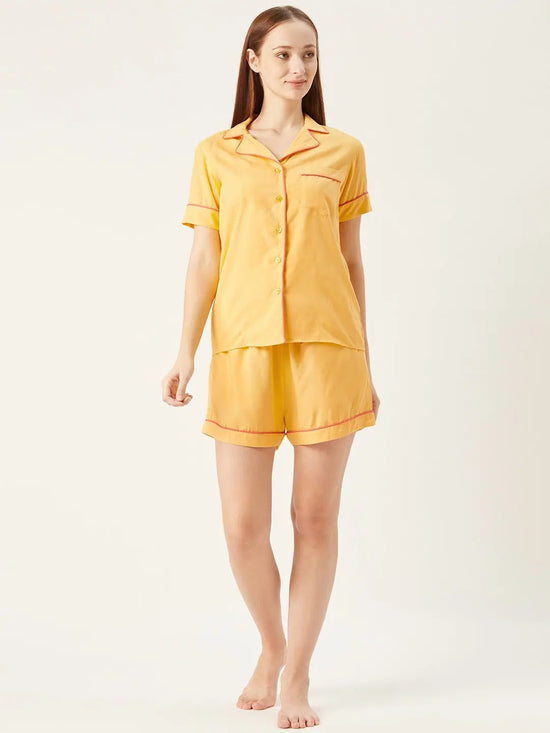 Shirt and Shorts Set in Yellow