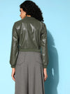 Women Solid Standard Olive Jacket