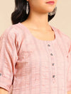 Women's Pink Embellished Straight Kurta-SKC-3266-Pink