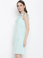 Triple layer Assymetric frill dress in Sky Blue