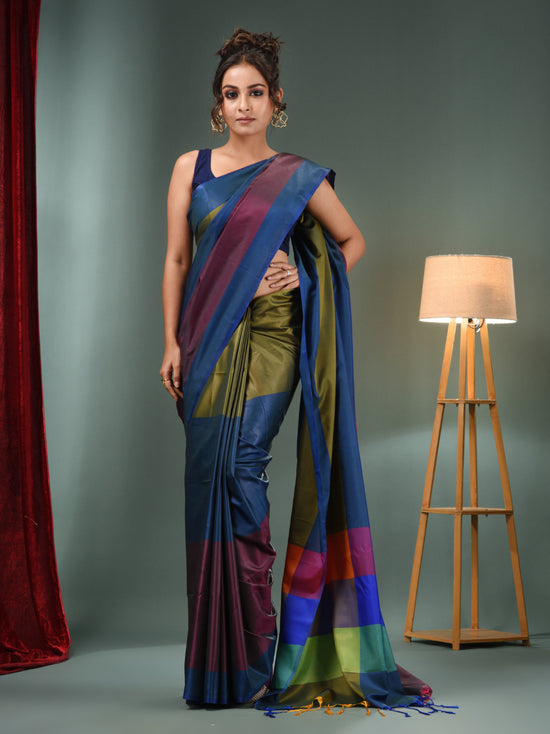 Multicolour Blended Silk Handwoven Soft Saree-MA50BSL01530142