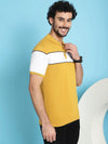 Venitian Men Printed Polo Neck Cut And Sew Cotton Mustard T-Shirt