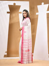 Baby White Cotton Handwoven Soft Saree With Texture Motifs-MA53CT041490069