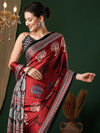 Saree Mall Women's Crepe Red Printed Designer Saree With Blouse Piece-MOHAR201A