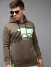 Men Green Printed Sweatshirt-SCAW-31-Olive