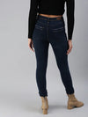 Women's Navy Blue Solid Denim Slim Jeans-GZ-5158-Navyblue