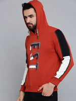 Men Orange Solid Sweatshirt-OD-6012-Rust