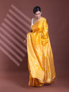 Yellow Silk Soft Saree With Paisley Print-MA60BSL01400049