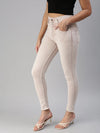 Women's Pink Solid Denim Skinny Jeans-GZ-5153-Pink