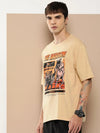 Difference of Opinion Beige Graphic Oversized T-Shirt-DOOVR234BGE-S