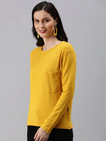 Women's Yellow Solid Top-TG-A-219A-Yellow