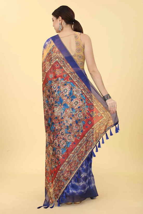 Blossoming Charm Drape Saree-SZ-INDIGO-1413