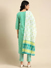 Women's Teal Printed Kurta Set-AT-A374-Teal