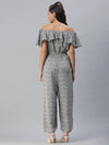 Women's Grey Printed Jumpsuit-AE-9926-Grey