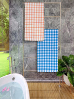 Athom Living Premium Gamcha Bath Towel 65 x 135 cm Pack of 2 Multicolored checkered-ATZ-BT-1B-1F