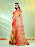 Beige Tussar Silk Saree With Woven Texture Motifs-MA66TUS431820068