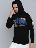 Men Black Printed Sweatshirt-SCAW-31-Black