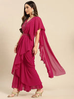 Women Solid Standard Magenta Jumpsuits & Sets