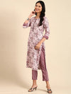 Women's Mauve Printed Kurta Set-SKC-908-Mauve