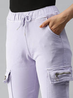 Women's Lavender Solid Denim Jeans-LT0036-Lavender