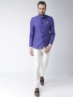 Hangup Men Standard Printed Men Formalwear-D395ButtonBlazer