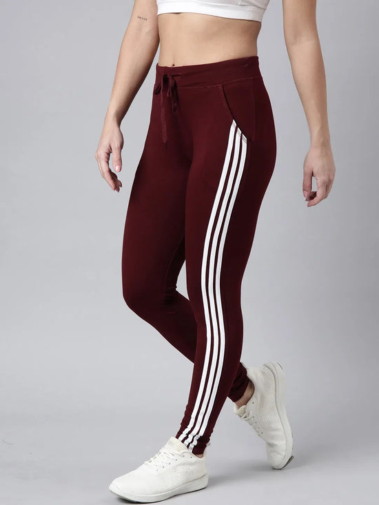 Women Solid Slim Fit Maroon Track Pant-AF-1612-Maroon