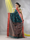 Emerald Green Silk Matka Soft Saree With Paisley Motifs-MA57SLMT331760026