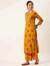 Women's Mustard Floral Kurta Set-GW-2399-Mustard