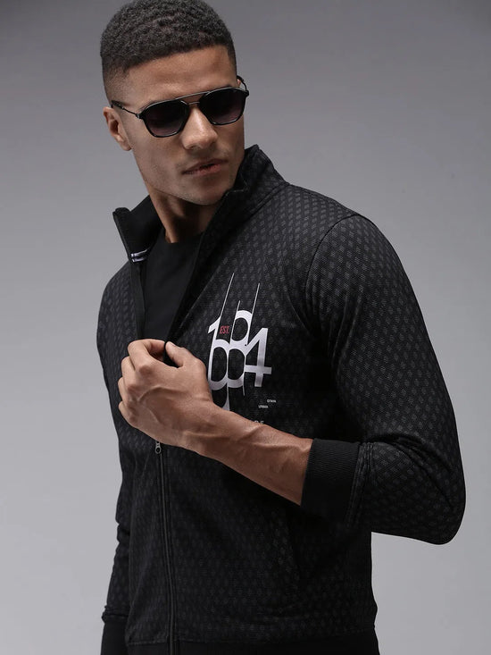 Men Black Printed Sweatshirt-OTSS-17-Black