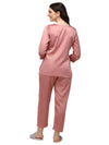 Smarty Pants Women's Silk Satin Rose Gold Color Night Suit Pair