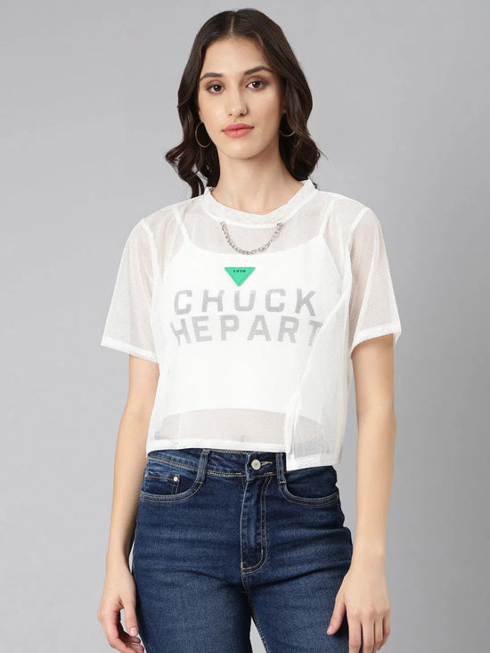 Women Off White Solid Crop Top-RF-683-Offwhite