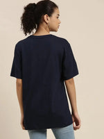 Dillinger Navy Blue Solid Oversized T-Shirt