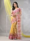 Beige Muslin Saree With Jamdani Designs-MA57MS331760015