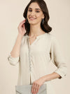 Women Beige Solid Straight Kurta-SKC-7910-Beige