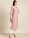 Women Pink Embellished Straight Kurta-SKC-1216-Pink