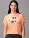 Women's Orange Solid Top-GF-2-Orange