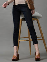 Women's Navy Blue Solid Skinny Fit Denim Jeans-GZ-5190-1-Navyblue