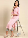 Women's Pink Solid Straight Kurta-SKC-863-Pink