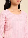 Women's Pink Solid Straight Kurta-SKC-863-Pink