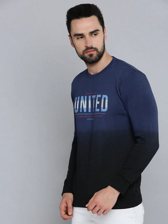 Men Blue Solid Sweatshirt-OD-6040-Navyblue